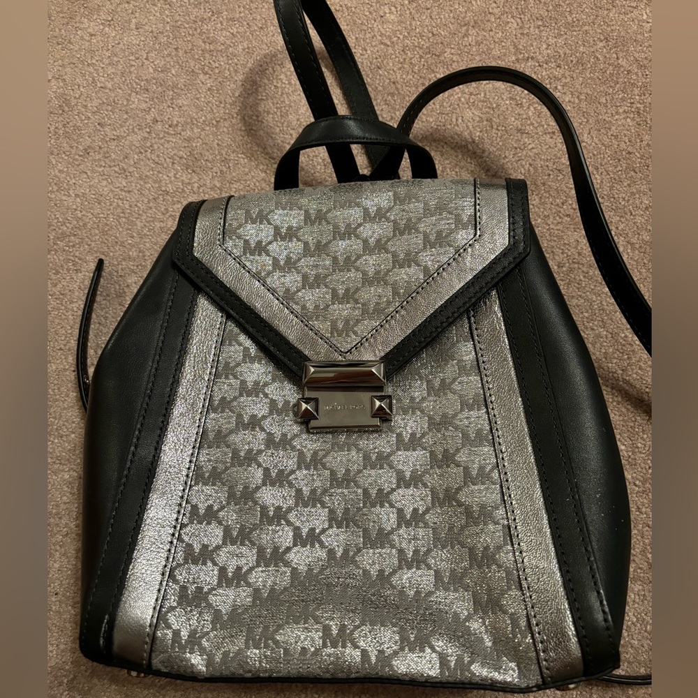 Black and silver, Michael Kors backpack